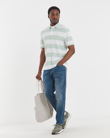 BOSS Short Sleeve Stripe Polo - Blue/White