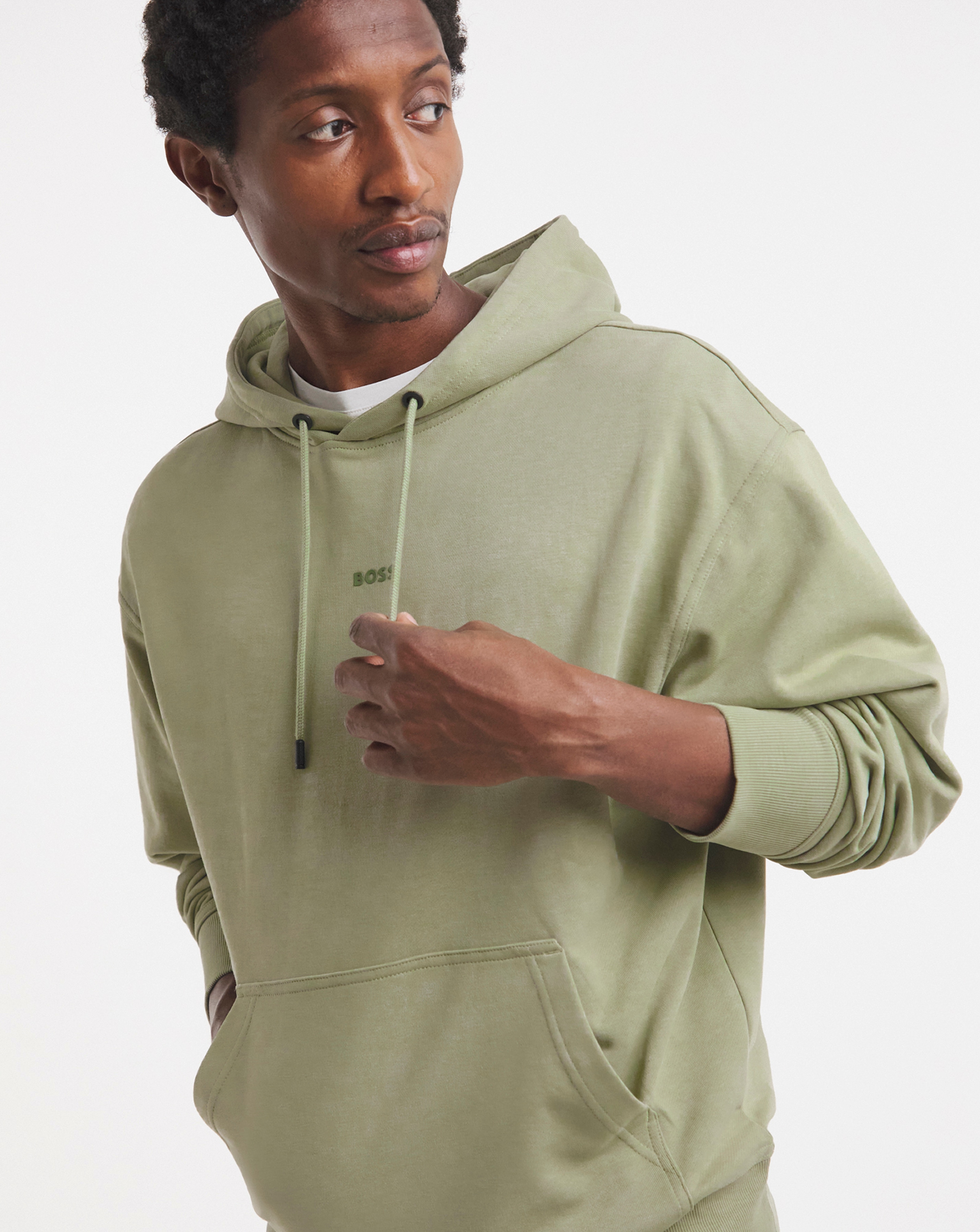 BOSS Centre Logo Hoodie - Sage