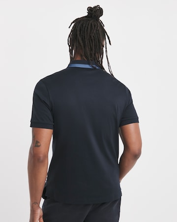 BOSS Contrast Collar Jersey Polo - Dark Blue