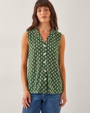 Monsoon Daisey Geometric Sleeveless Top