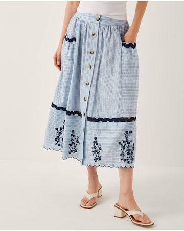 Monsoon Cara Embroidered Midi Skirt