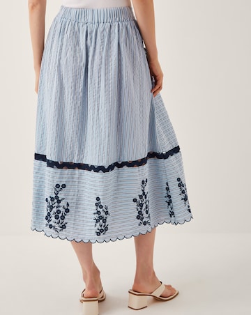 Monsoon Cara Embroidered Midi Skirt