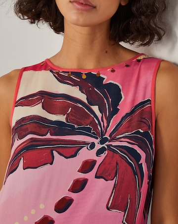 Monsoon Alex Palm Print Midi Dress