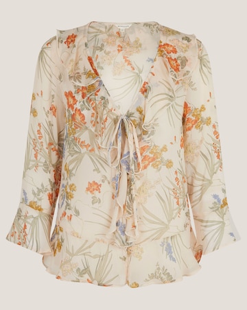 Monsoon Jesse Sheer Frill Floral Blouse