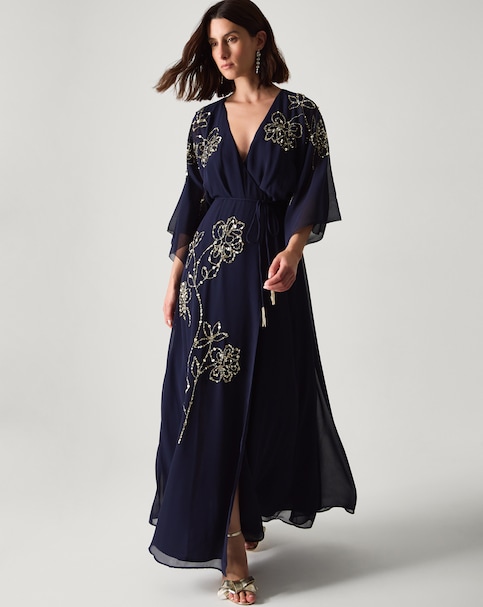 Monsoon Skyla Floral Maxi Wrap Dress