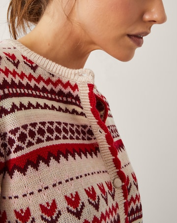Monsoon Juno Floral Fair Isle Cardigan