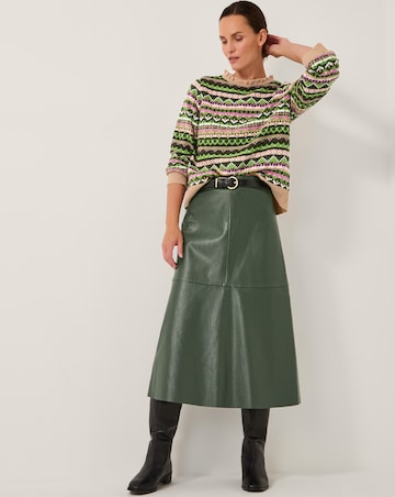 Monsoon Pippa Faux Leather Midi Skirt