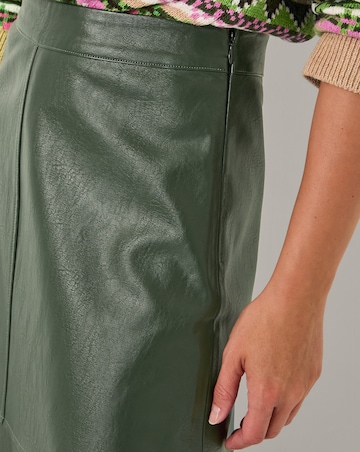 Monsoon Pippa Faux Leather Midi Skirt