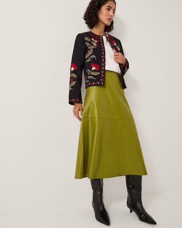 Monsoon Pippa Faux Leather Midi Skirt