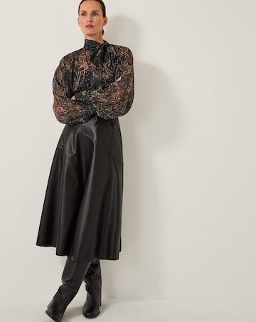 Monsoon Marnie Faux Leather Midi Skirt