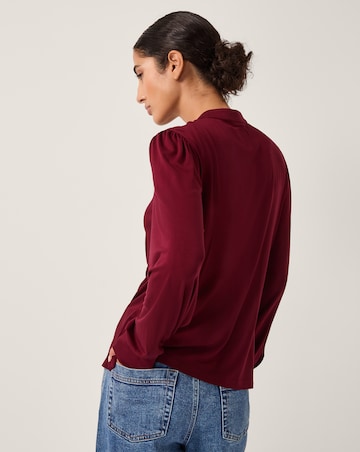 Monsoon Jayne Ruched Frill Jersey Blouse