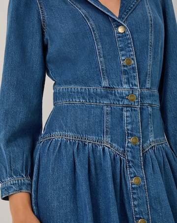 Monsoon Tasmin Button Denim Midi Dress