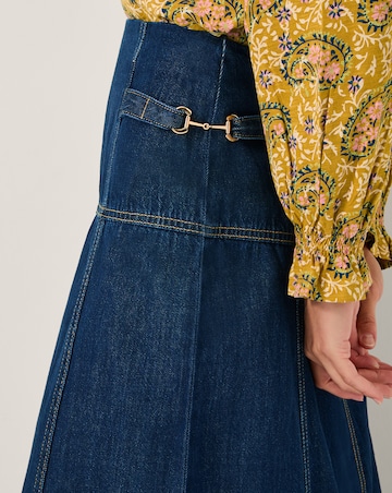 Monsoon Brooke Seamed Denim Midi Skirt