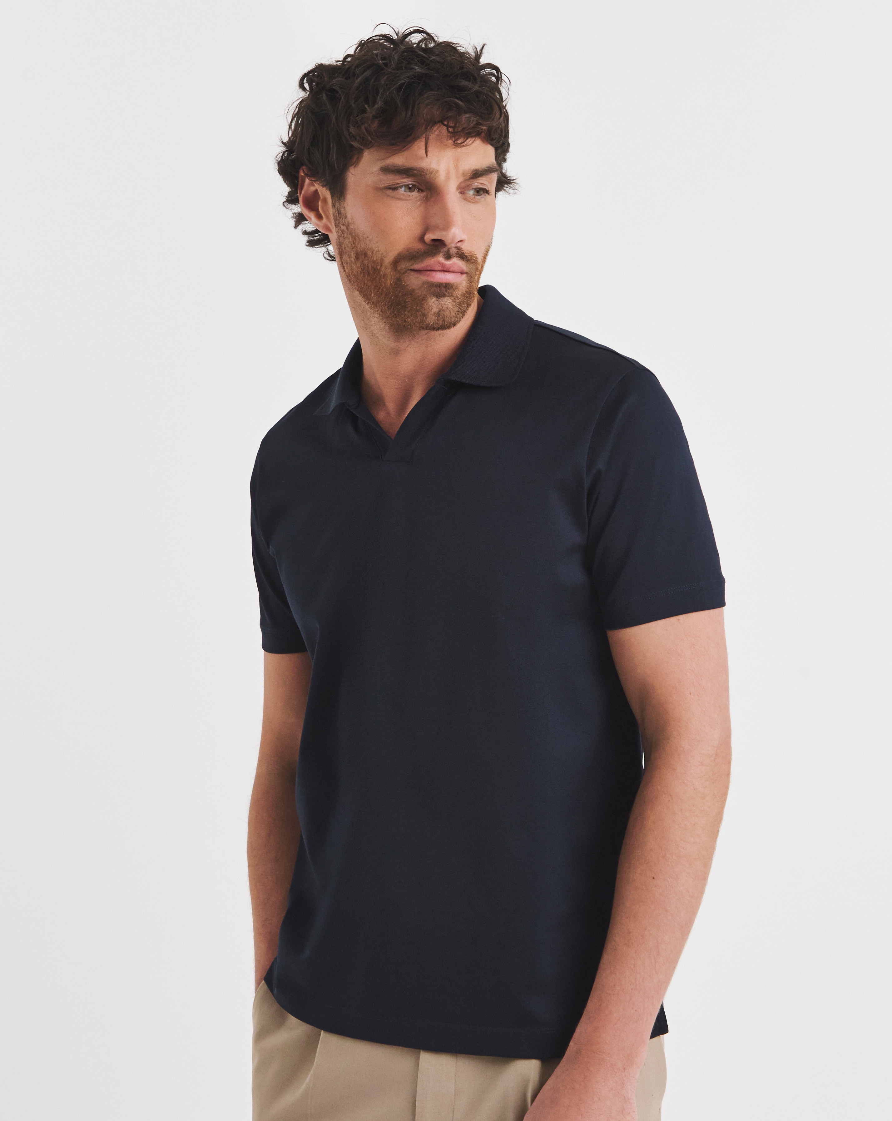 Folio Mercerised Supima Trophy Neck Polo