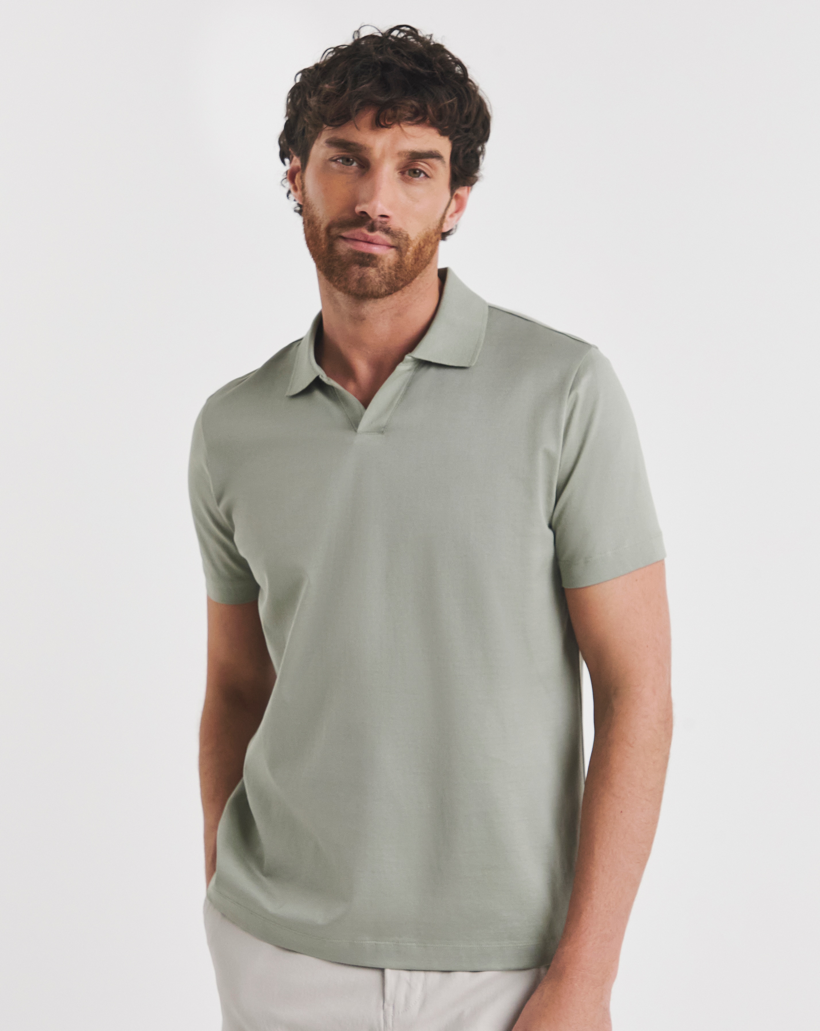Folio Mercerised Supima Trophy Neck Polo