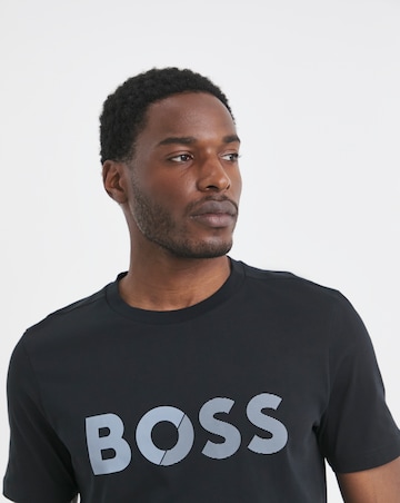 BOSS Short Sleeve Tape Logo T-Shirt - Dark Blue