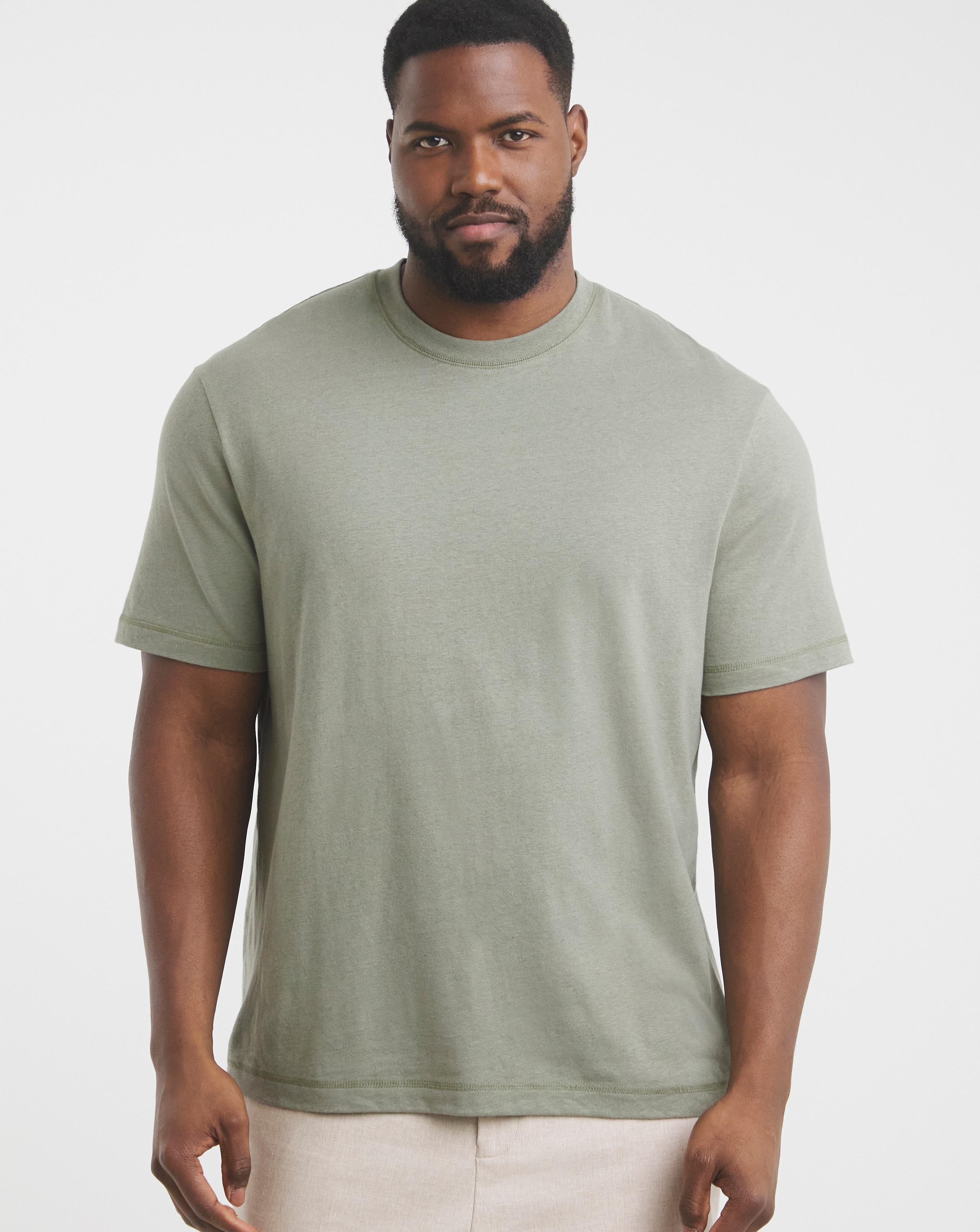 Linen Blend Relaxed Fit T-Shirt
