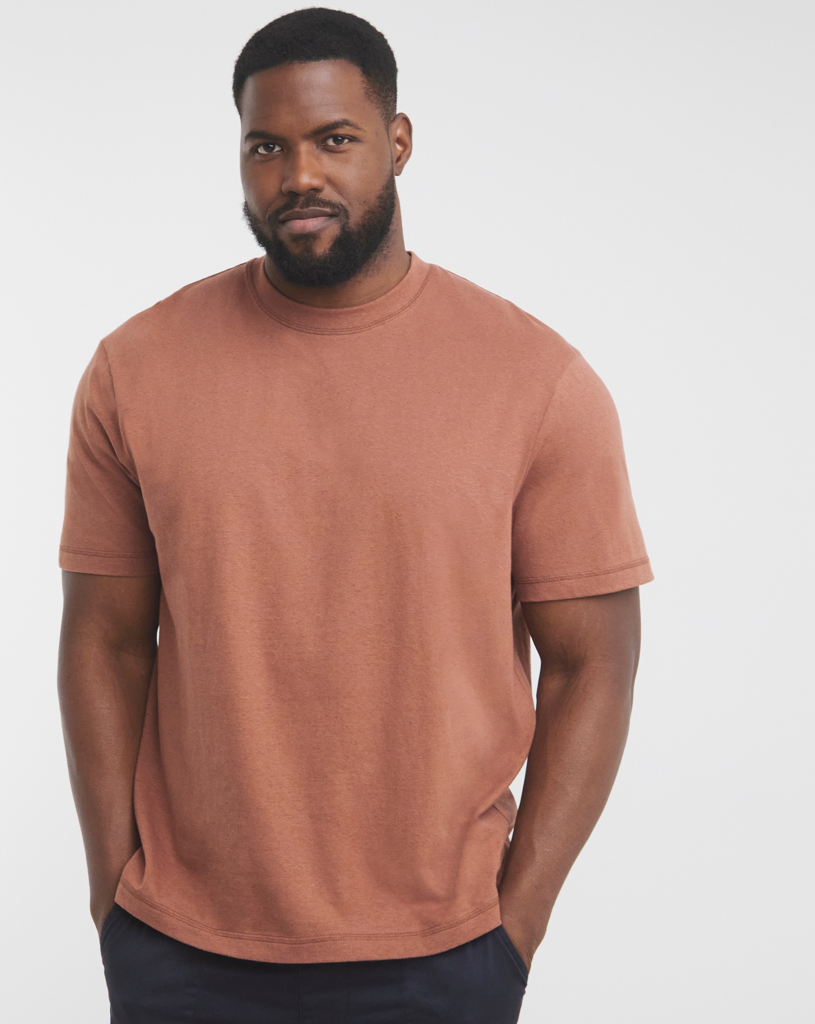 Linen Blend Relaxed Fit T-Shirt
