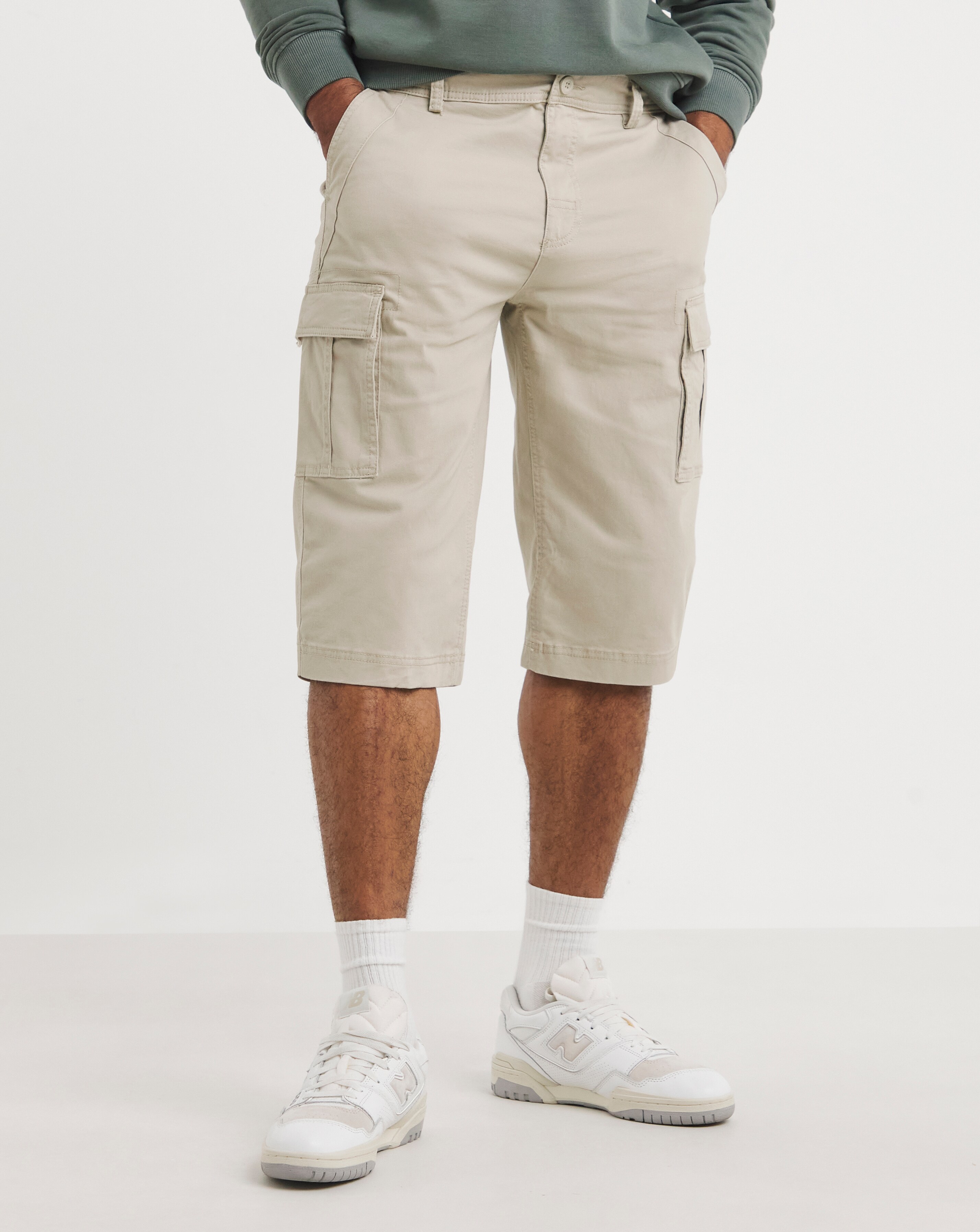 3/4 Length Cotton Stretch Cargo Short