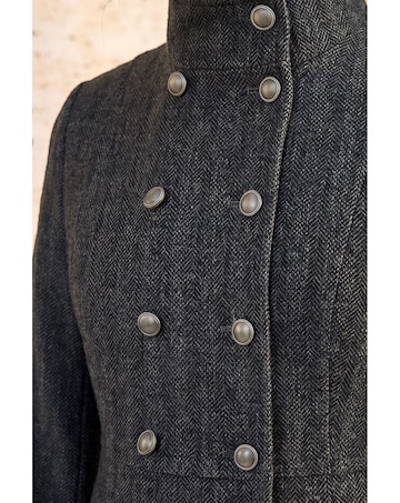 Roman Petite Funnel Herringbone Coat