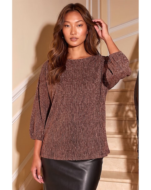New In - Roman Textured Brillo Top