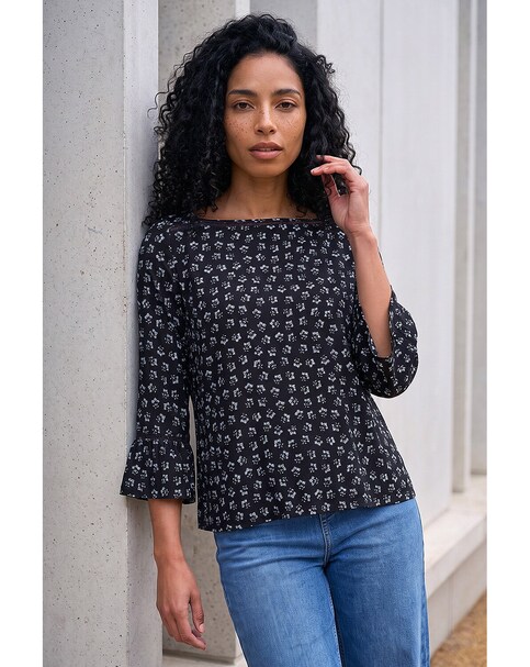 New In - Roman Ditsy Square Neck Top