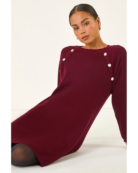 New In - Roman Petite Button Detail Knit Dress