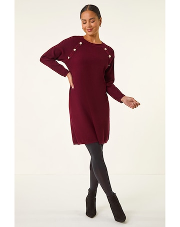Roman Petite Button Detail Knit Dress