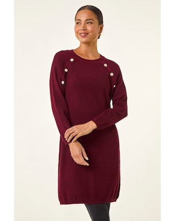 Roman Petite Button Detail Knit Dress