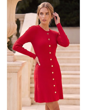 Roman Knitted Button Dress