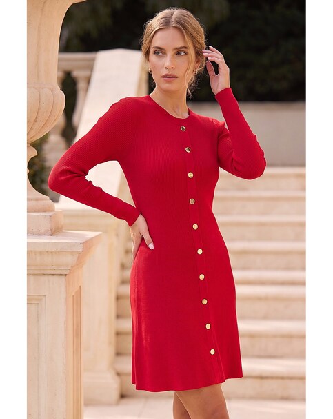 New In - Roman Knitted Button Dress
