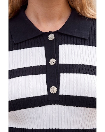 Roman Stripe Rib Knit Jumper