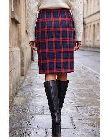 Roman Check Print Skirt