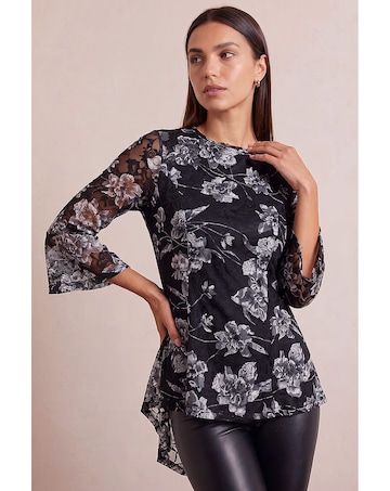 Roman Floral Lace Stretch Top