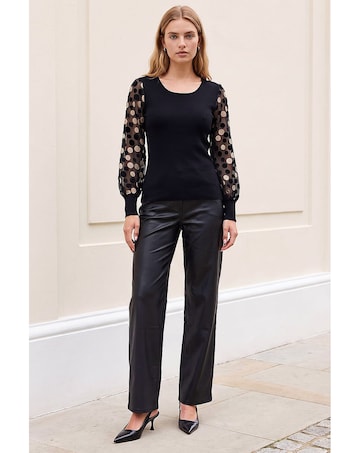 Roman Polka Dot Knit Top