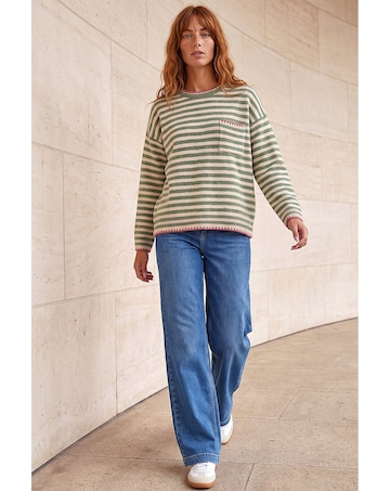 Roman Stripe Stitch Detail Knit Jumper