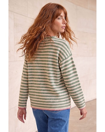 Roman Stripe Stitch Detail Knit Jumper