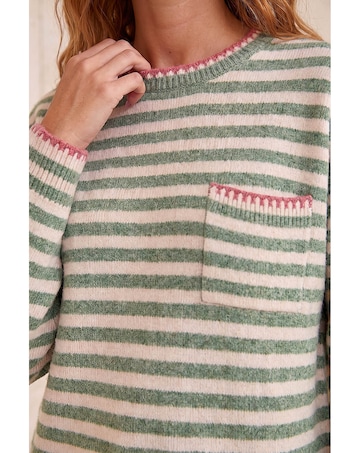 Roman Stripe Stitch Detail Knit Jumper