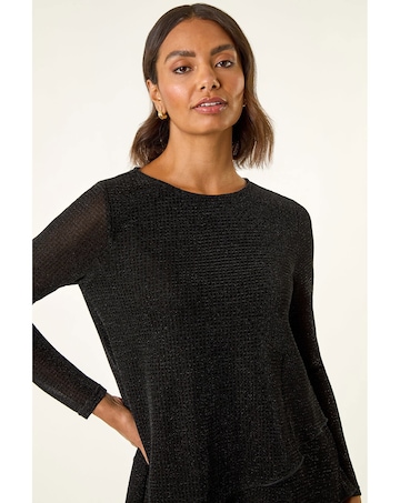 Roman Roman Shimmer Asymmetric Top