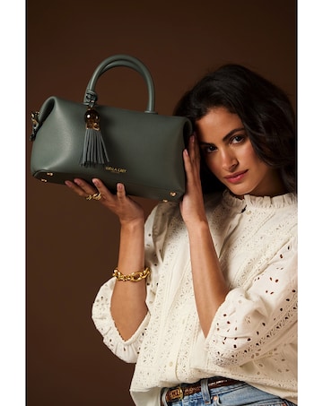 Luella Grey Alessia Steel Green Bowler Tote