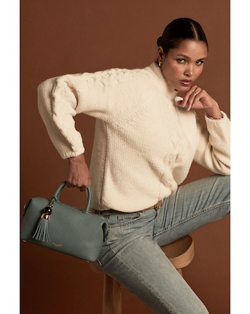 Luella Grey Alessia Steel Green Bowler Tote