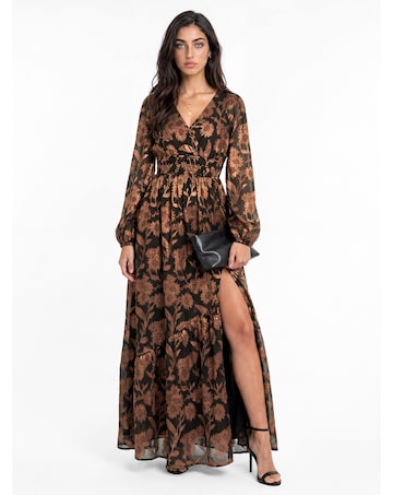 Lovedrobe Jacquard Tie Back Maxi Dress