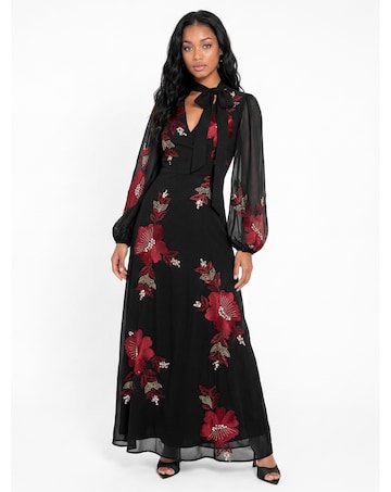 Maya Deluxe Embroidered Maxi Dress