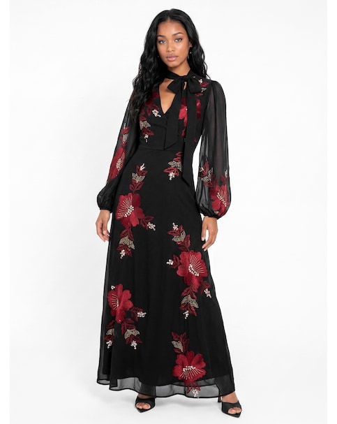 Maya Deluxe Embroidered Maxi Dress