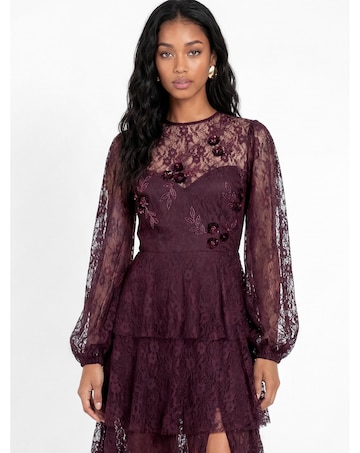 Maya Deluxe Embellished Lace Dress