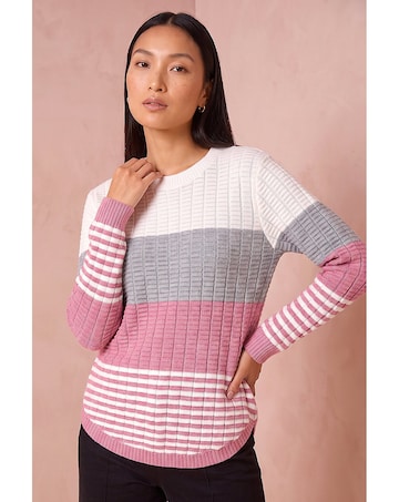 Roman Textured Stripe Knitted Jumper
