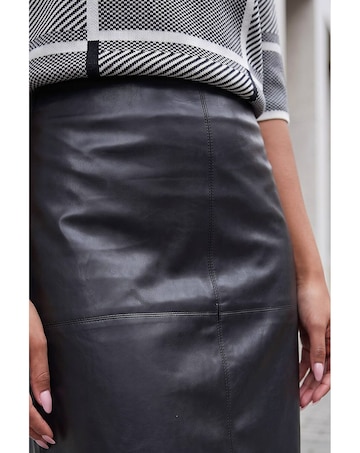 Roman Faux Leather Panel Pencil Skirt