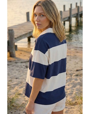 Roman Collared Stripe T-Shirt