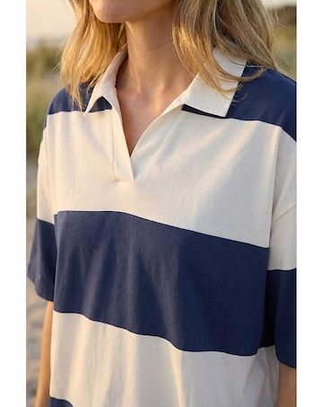 Roman Collared Stripe T-Shirt