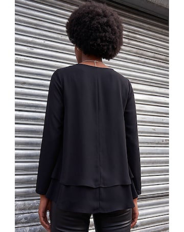Roman Chiffon Overlay Necklace Top